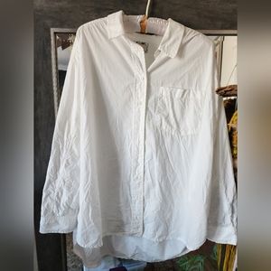 Anthropologie Pilcro oversized white button down shirt, large